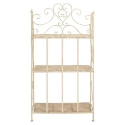 Safavieh Torus 3 Tier Metal Outdoor/Garden Shelf In Pearl White -Cymax Sales 2574057 6 L