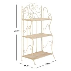 Safavieh Torus 3 Tier Metal Outdoor/Garden Shelf In Pearl White -Cymax Sales 2574057 9 L