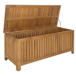 Safavieh Abri Storage Eucalyptus Wood Outdoor Cushion Box In Teak Natural -Cymax Sales 2574115 5 L