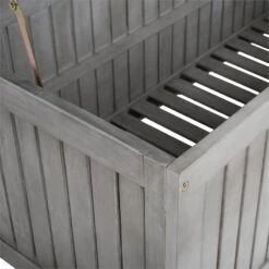 Safavieh Abri Storage Eucalyptus Wood Outdoor Cushion Box In Gray -Cymax Sales 2574116 10 L