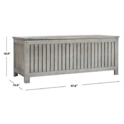 Safavieh Abri Storage Eucalyptus Wood Outdoor Cushion Box In Gray -Cymax Sales 2574116 14 L