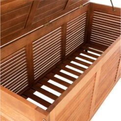 Safavieh Elina Storage Eucalyptus Wood Outdoor Cushion Box In Teak Natural -Cymax Sales 2574117 11 L