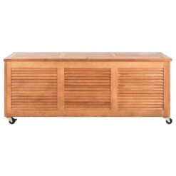 Safavieh Elina Storage Eucalyptus Wood Outdoor Cushion Box In Teak Natural -Cymax Sales 2574117 2 L