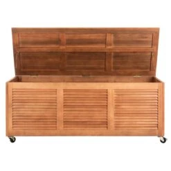 Safavieh Elina Storage Eucalyptus Wood Outdoor Cushion Box In Teak Natural -Cymax Sales 2574117 8 L