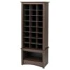 Wright Home Wooden 24 Spacious Cubby Shoe Cabinet In Espresso