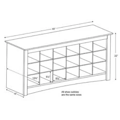 Wright Home Wood 18 Cubby Shoe Storage Bench In Black Finish -Cymax Sales 2595788 3 L