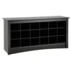 Wright Home Wood 18 Cubby Shoe Storage Bench In Black Finish