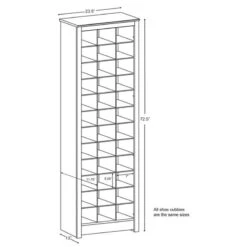 Wright Home Wood 36 Cubby Shoe Storage Cabinet In White Finish -Cymax Sales 2595810 4 L