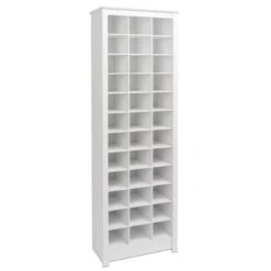 Wright Home Wood 36 Cubby Shoe Storage Cabinet In White Finish
