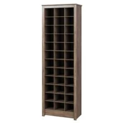 Wright Home Engineered Wood Space-Saving Shoe Storage Cabinet In Drifted Gray