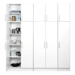 Wright Home Transitional Engineered Wood 6 Piece 80" Garage Storage Set In White