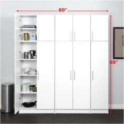 Wright Home Transitional Engineered Wood 6 Piece 80" Garage Storage Set In White -Cymax Sales 2595891 2 L