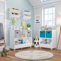 RiverRidge Catch-All 24" Wood Kids Multi-Cubby Toy Organizer In White 14 RiverRidge Catch-All 24" Wood Kids Multi-Cubby Toy Organizer In White -Cymax Sales 2597654 5 L