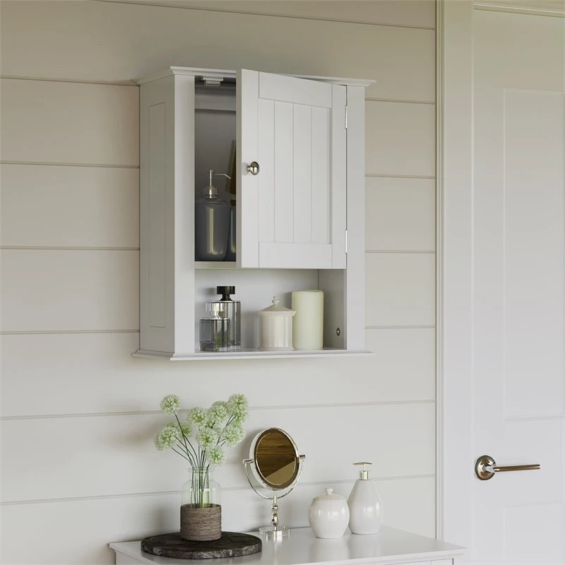 RiverRidge Ashland Single Door Transitional Wood Wall Cabinet In White 2 RiverRidge Ashland Single Door Transitional Wood Wall Cabinet In White - Image 2