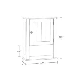 RiverRidge Ashland Single Door Transitional Wood Wall Cabinet In White 13 RiverRidge Ashland Single Door Transitional Wood Wall Cabinet In White -Cymax Sales 2597665 10 L