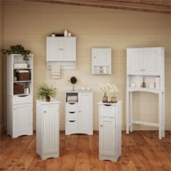 RiverRidge Ashland Single Door Transitional Wood Wall Cabinet In White 19 RiverRidge Ashland Single Door Transitional Wood Wall Cabinet In White -Cymax Sales 2597665 7 L