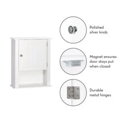 RiverRidge Ashland Single Door Transitional Wood Wall Cabinet In White 21 RiverRidge Ashland Single Door Transitional Wood Wall Cabinet In White -Cymax Sales 2597665 9 L