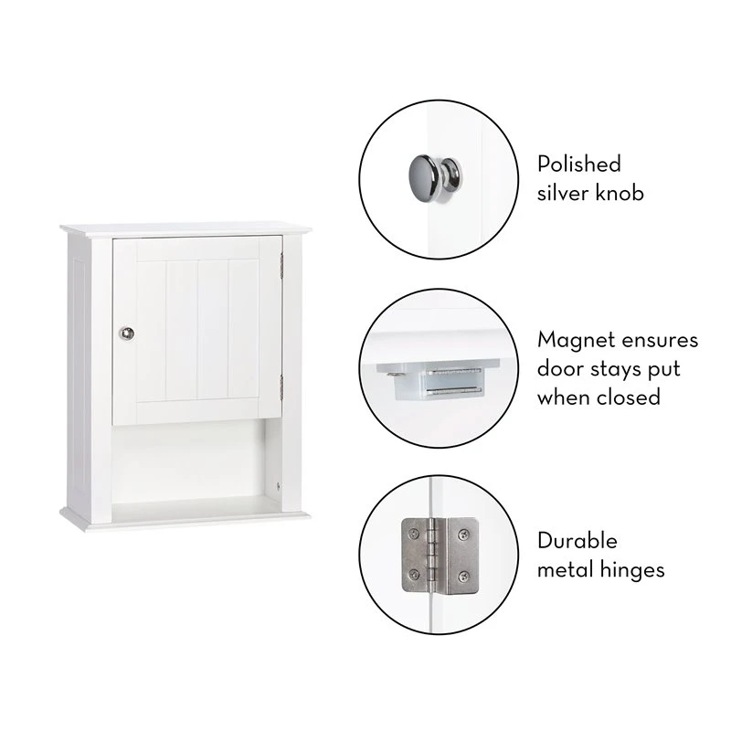 RiverRidge Ashland Single Door Transitional Wood Wall Cabinet In White 11 RiverRidge Ashland Single Door Transitional Wood Wall Cabinet In White - Image 11