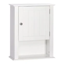 RiverRidge Ashland Single Door Transitional Wood Wall Cabinet In White