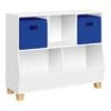 RiverRidge Catch-All 35" Kids Multi-Cubby Toy Organizer & 2 Bins In White/Blue