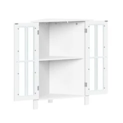 RiverRidge Danbury Two-Door Transitional Wood Corner Cabinet In White -Cymax Sales 2597683 4 L