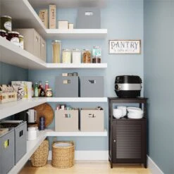 RiverRidge 2-Piece Traditional Fabric Folding Storage Bin Set In Taupe Gray -Cymax Sales 2597687 8 L