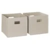 RiverRidge 2-Piece Traditional Fabric Folding Storage Bin Set In Taupe Gray