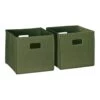 RiverRidge 2-Piece Traditional Fabric Folding Storage Bin Set In Green
