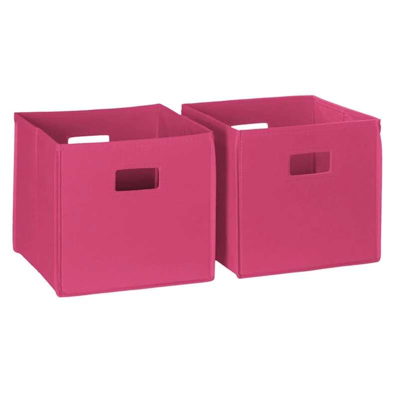 RiverRidge 2-Piece Traditional Fabric Folding Storage Bin Set In Hot Pink 1 RiverRidge 2-Piece Traditional Fabric Folding Storage Bin Set In Hot Pink