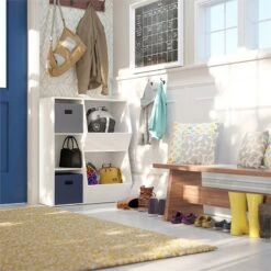 RiverRidge 2-Piece Traditional Fabric Folding Storage Bin Set In Navy -Cymax Sales 2597693 5 L