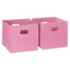 RiverRidge 2-Piece Traditional Fabric Folding Storage Bin Set In Pink