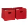 RiverRidge 2-Piece Traditional Fabric Folding Storage Bin Set In Red