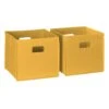 RiverRidge 2-Piece Traditional Fabric Folding Storage Bin Set In Golden Yellow