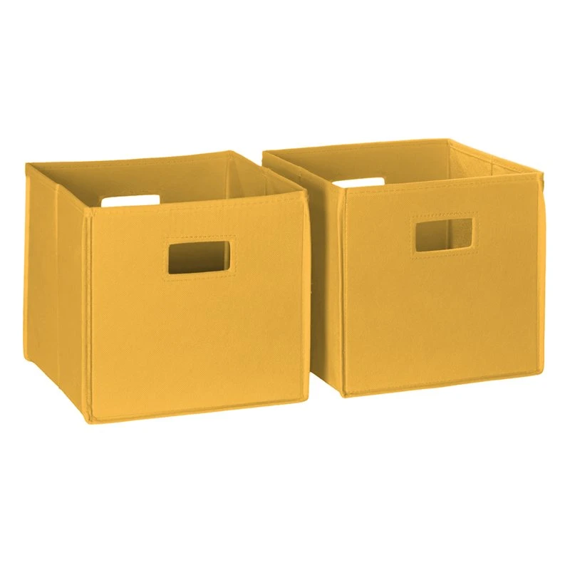 RiverRidge 2-Piece Traditional Fabric Folding Storage Bin Set In Golden Yellow 1 RiverRidge 2-Piece Traditional Fabric Folding Storage Bin Set In Golden Yellow