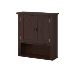 RiverRidge Hayward Two-Door Transitional Wood Wall Cabinet In Dark Veneer Brown -Cymax Sales 2597700 2 L