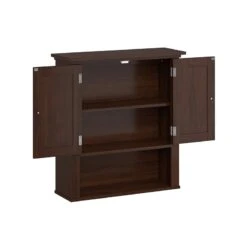RiverRidge Hayward Two-Door Transitional Wood Wall Cabinet In Dark Veneer Brown -Cymax Sales 2597700 3 L