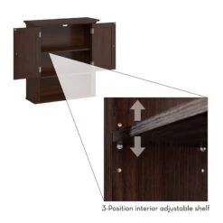 RiverRidge Hayward Two-Door Transitional Wood Wall Cabinet In Dark Veneer Brown -Cymax Sales 2597700 9 L