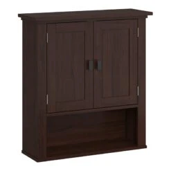 RiverRidge Hayward Two-Door Transitional Wood Wall Cabinet In Dark Veneer Brown