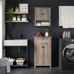 RiverRidge Hayward Two-Door Transitional Wood Wall Cabinet In Light Veneer Brown -Cymax Sales 2597701 6 L