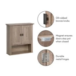 RiverRidge Hayward Two-Door Transitional Wood Wall Cabinet In Light Veneer Brown -Cymax Sales 2597701 9 L