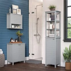 RiverRidge Madison Two-Door Transitional Wood Wall Cabinet In Gray -Cymax Sales 2597704 5 L