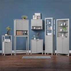 RiverRidge Madison Two-Door Transitional Wood Wall Cabinet In Gray -Cymax Sales 2597704 6 L