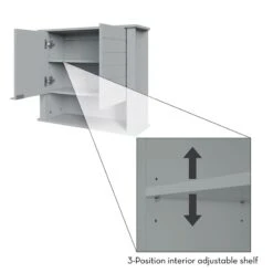 RiverRidge Madison Two-Door Transitional Wood Wall Cabinet In Gray -Cymax Sales 2597704 7 L