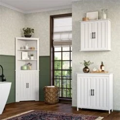 RiverRidge Monroe Two-Door Transitional Wood Wall Cabinet In White -Cymax Sales 2597707 3 L