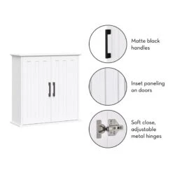 RiverRidge Monroe Two-Door Transitional Wood Wall Cabinet In White -Cymax Sales 2597707 6 L