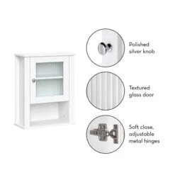 RiverRidge Prescott Single Door Transitional Wood Wall Cabinet In White -Cymax Sales 2597716 10 L