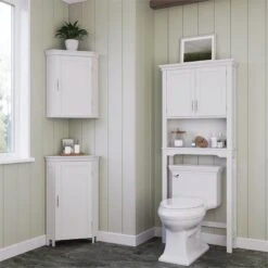 RiverRidge Somerset Single Door Transitional Wood Corner Cabinet In White -Cymax Sales 2597718 7 L