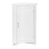 RiverRidge Somerset Single Door Transitional Wood Corner Cabinet In White