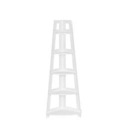 RiverRidge 5-Tier Transitional Wood Kids Corner Ladder Shelf In White -Cymax Sales 2597733 2 L