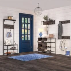 RiverRidge Afton 3-Tier Transitional Wood Shoe Rack With Storage Bins In Gray -Cymax Sales 2597737 4 L